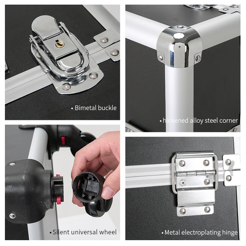 Multifunctional 4-TierProfessional Makeup Case, Foldable Cosmetic Case for Hair Stylists, Beauticians, Nail Tech Students