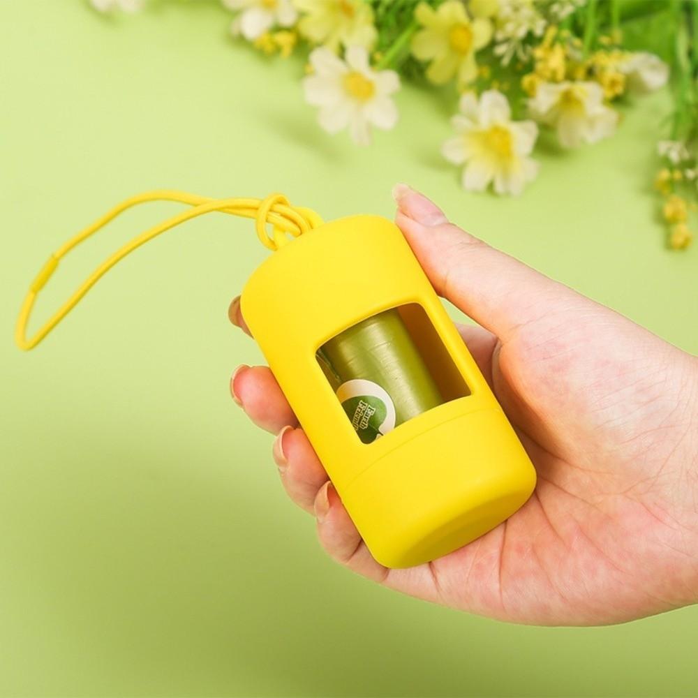 with Rope Dog Poop Bag Case Solid Color Pet Garbage Holder  Cleaning Supplies