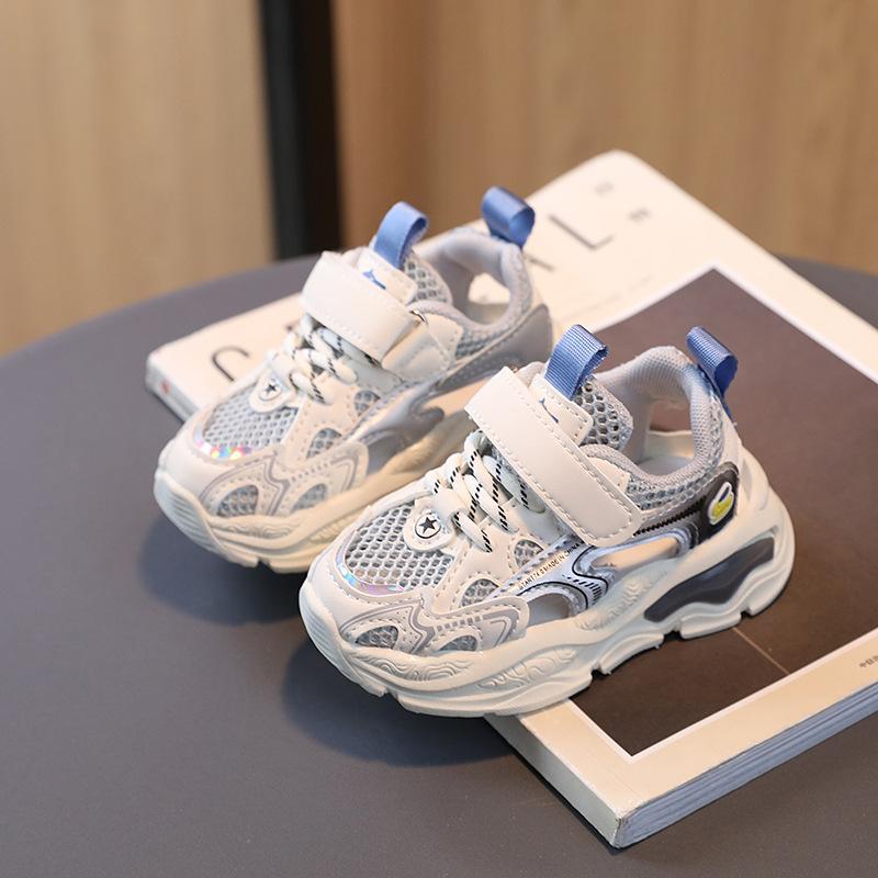 

Летние детские сетчатые кроссовки, новые детские сандалии, детская обувь, дышащая обувь с отверстиями для мальчиков, спортивная обувь для девочек, спортивная обувь 30 серый