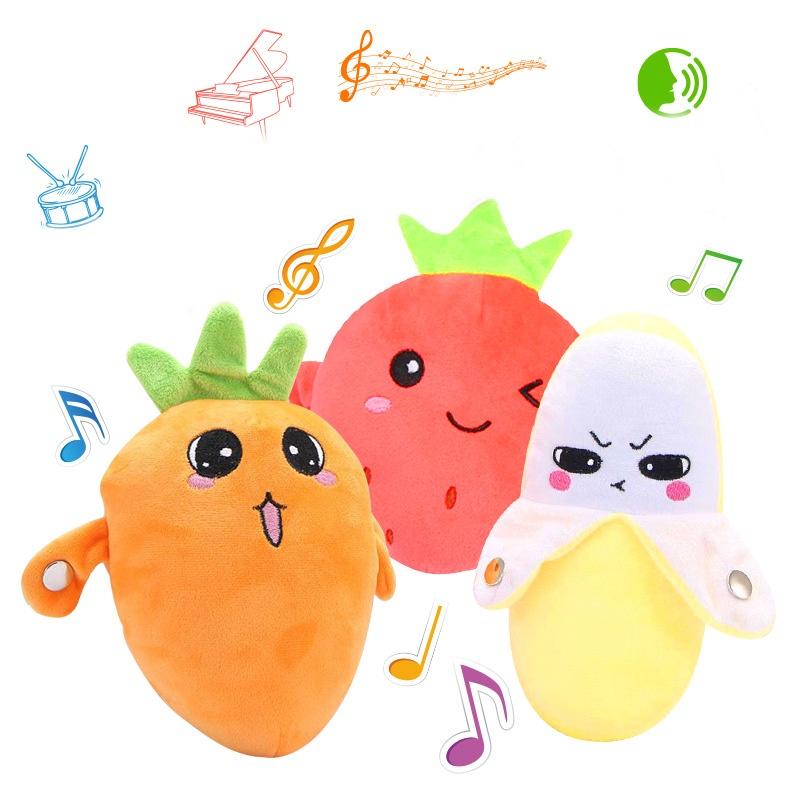 Electric Plush Sensory Toy Fruit Theme 16x8x18cm Flashing Lights And Sound Effects