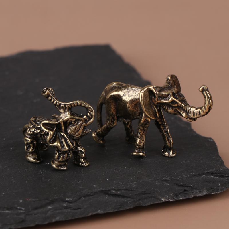1 Peça Sala de Estar Escritório Metal Artesanato Animal Retrô Latão Ornamento Elefante Auspicioso Decoração DIY