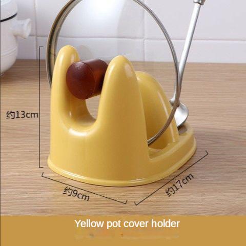 Multi-function Pot Lid Holder Kitchen Storage Rack Plastic Spoon Rest Desktop Kitchen Tools Organizer Pan Cover Holder Storage