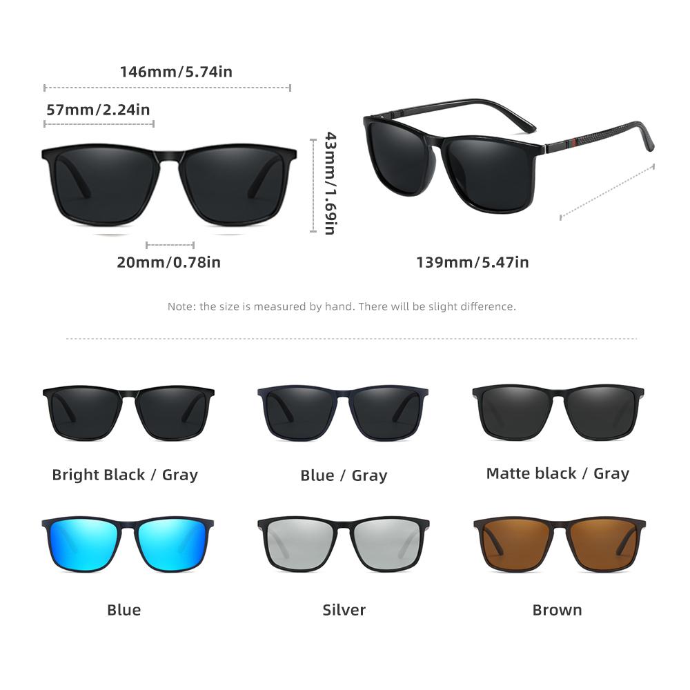 RBsunny Causal Fashion Men‘s Sunlasses Polarized Anti-UV400 Glasses Women Rectangle TR90 Ultralight Frame High Quality Eyewear