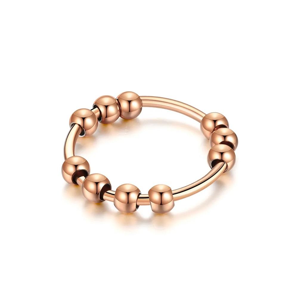 Anxiety Relief Spinner Ring 316L Stainless Steel Balls Beads Ring Rotate Freely For Men Women Jewelry Gifts