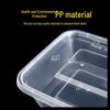 750ml Rectangular Disposable Plastic Takeout Container with Lid