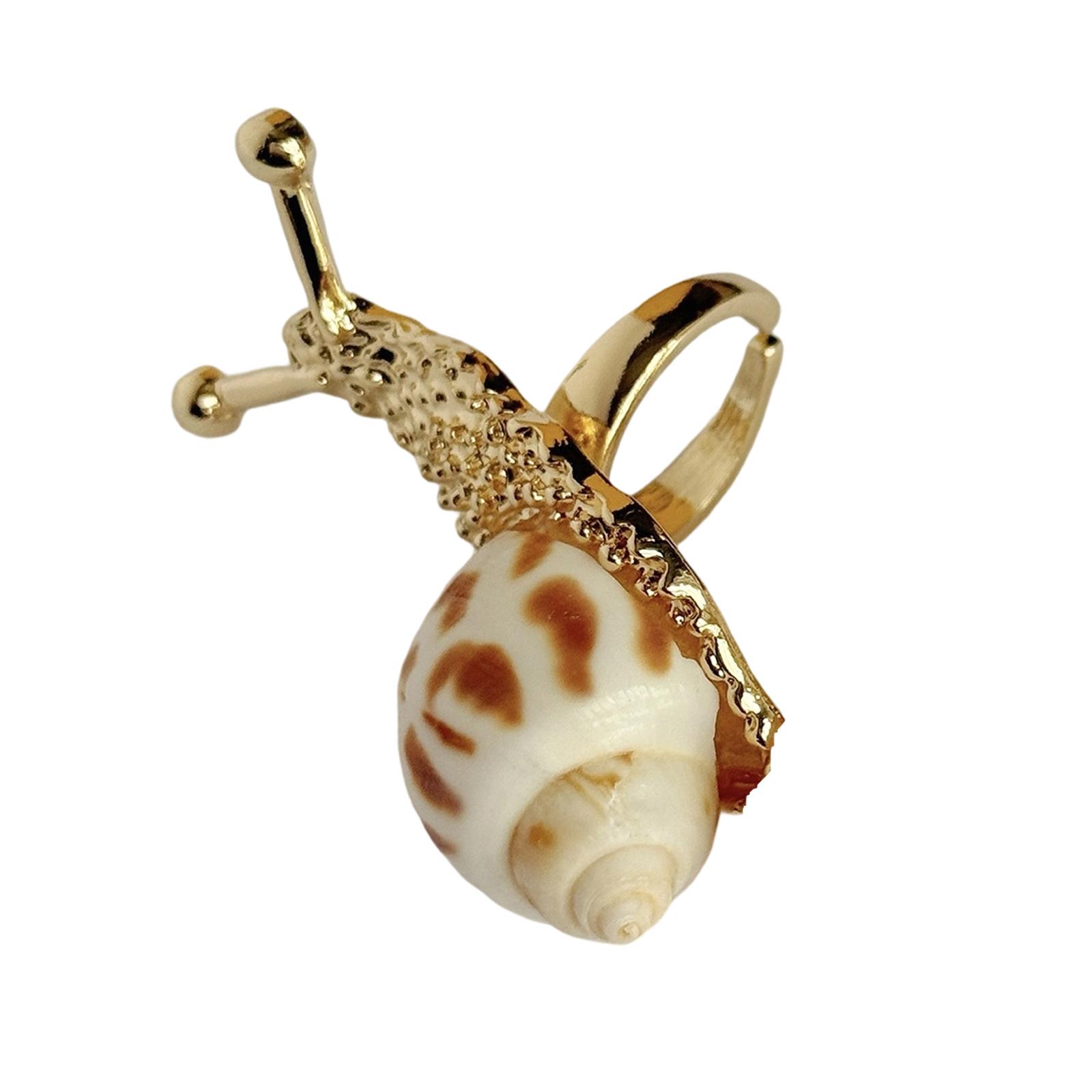 

Кольца в виде улиток большого размера в стиле курорта, модные украшения из ракушек для летнего отпуска и повседневного наряда 1