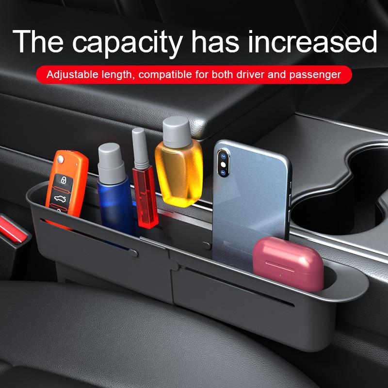 Car Seat Side Gap Filler Adjustable Console Crevice Catcher Bag Automotive Multifunction Interior Storage Organizer For Vehicle