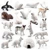 Children'S Simulation Animal Model 18-Piece Mini Igloo Arctic Winter Animal Beluga Husky Ornament Toy