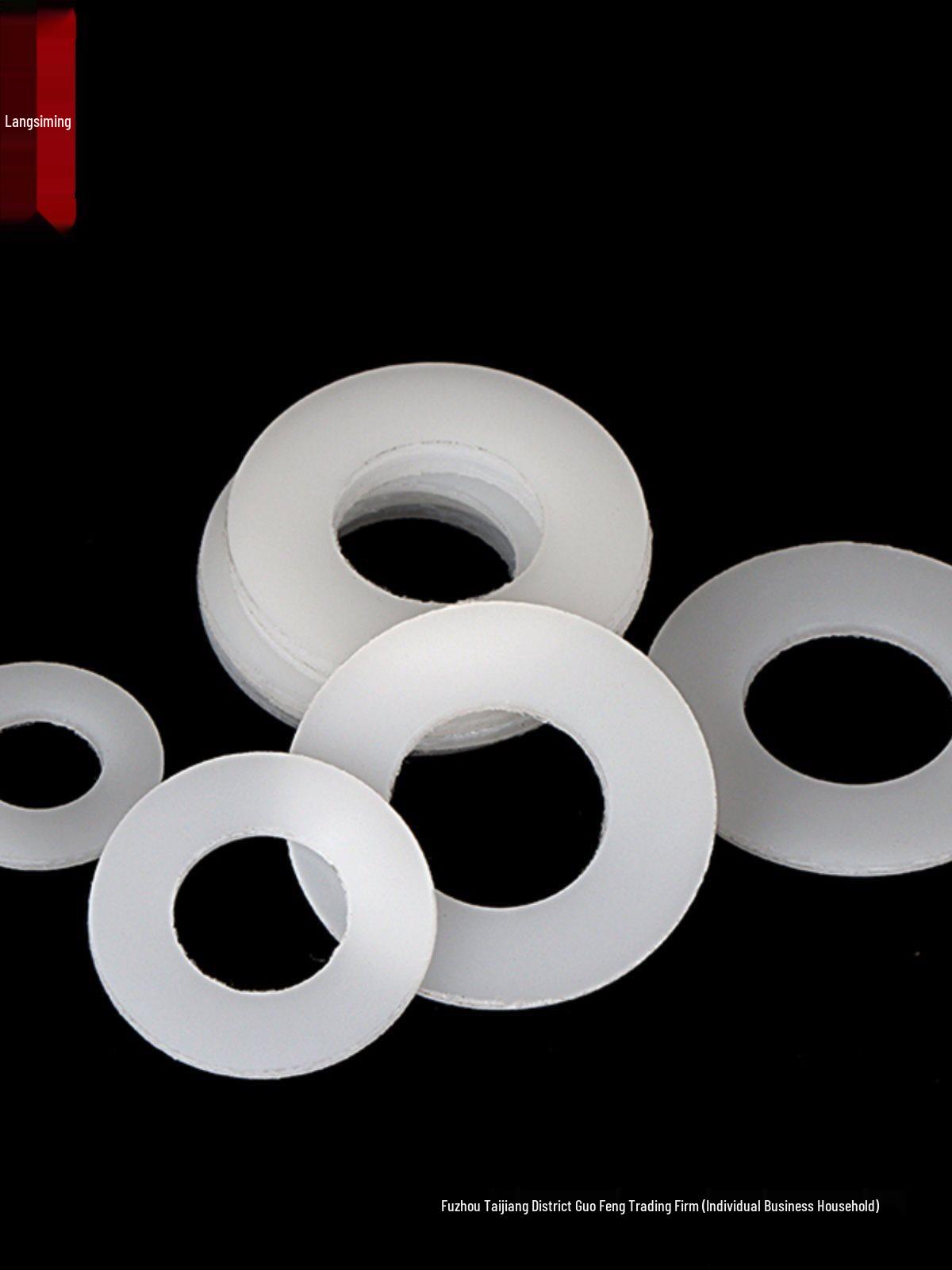Steel Plastic POM Gasket Insulating Washer - High Strength Flat Washers (M2, M4, M5, M6, M8, M10) 4x8x0.3 (500 pcs) White