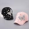 Butterfly Glitter Baseball Cap With Adjustable Strap For Fashionable Women 2024