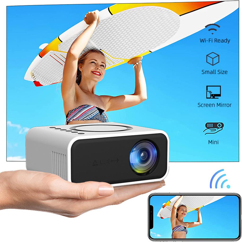 Wireless + wired mobile phone same screen projector home mini projector micro home portable LED