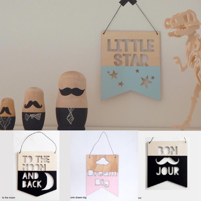 

Деревянный подвесной декор Гирлянда Орнамент Талисман Детская комната Декор Детская комната Слоган Баннер