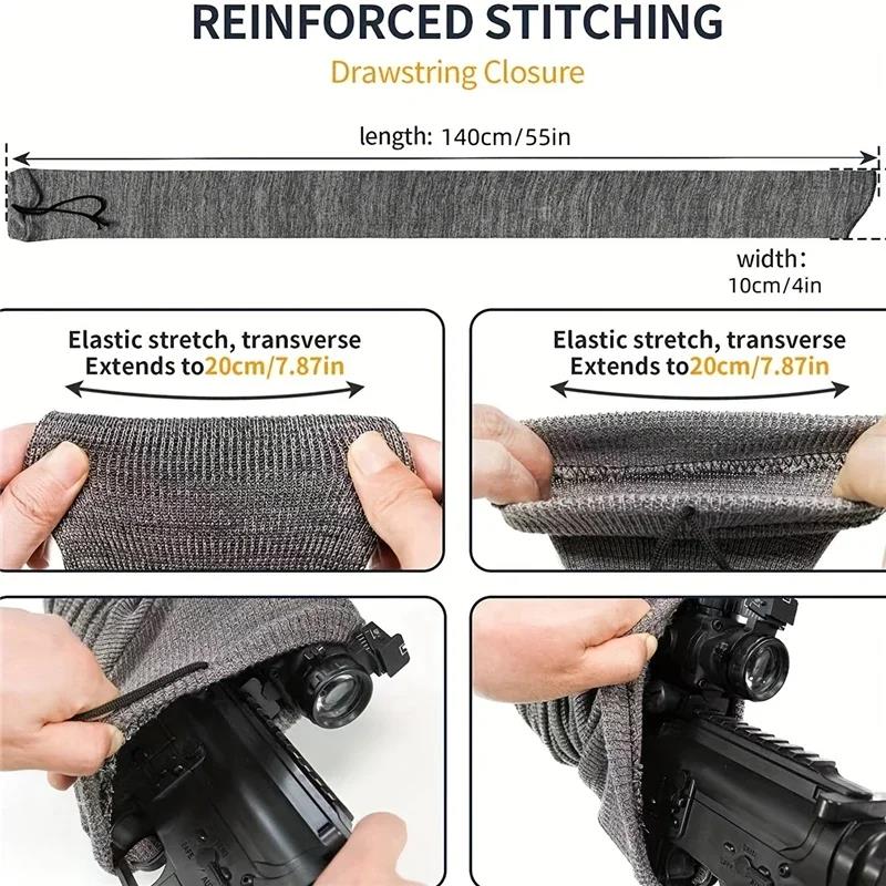 Silicone Treated Gun Sock - Polyester Rifle Fishing Rod Protection Cover Tactical Hunting Sleeve Case Durable