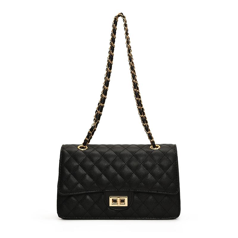 

Portable Underarm Bag New Diamond Chain Fashion Versatile Large Capacity Shoulder Messenger Bag чорний