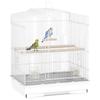 Large Metal Bird Cage with Perches, Food Bowls, Swing, for Budgies, Parakeets, White