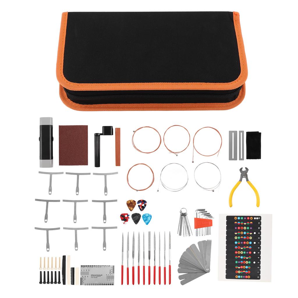 Guitar Repairing Tools Kit Professional Maintenance Bridge Pins Hex Wrench Files Accessories