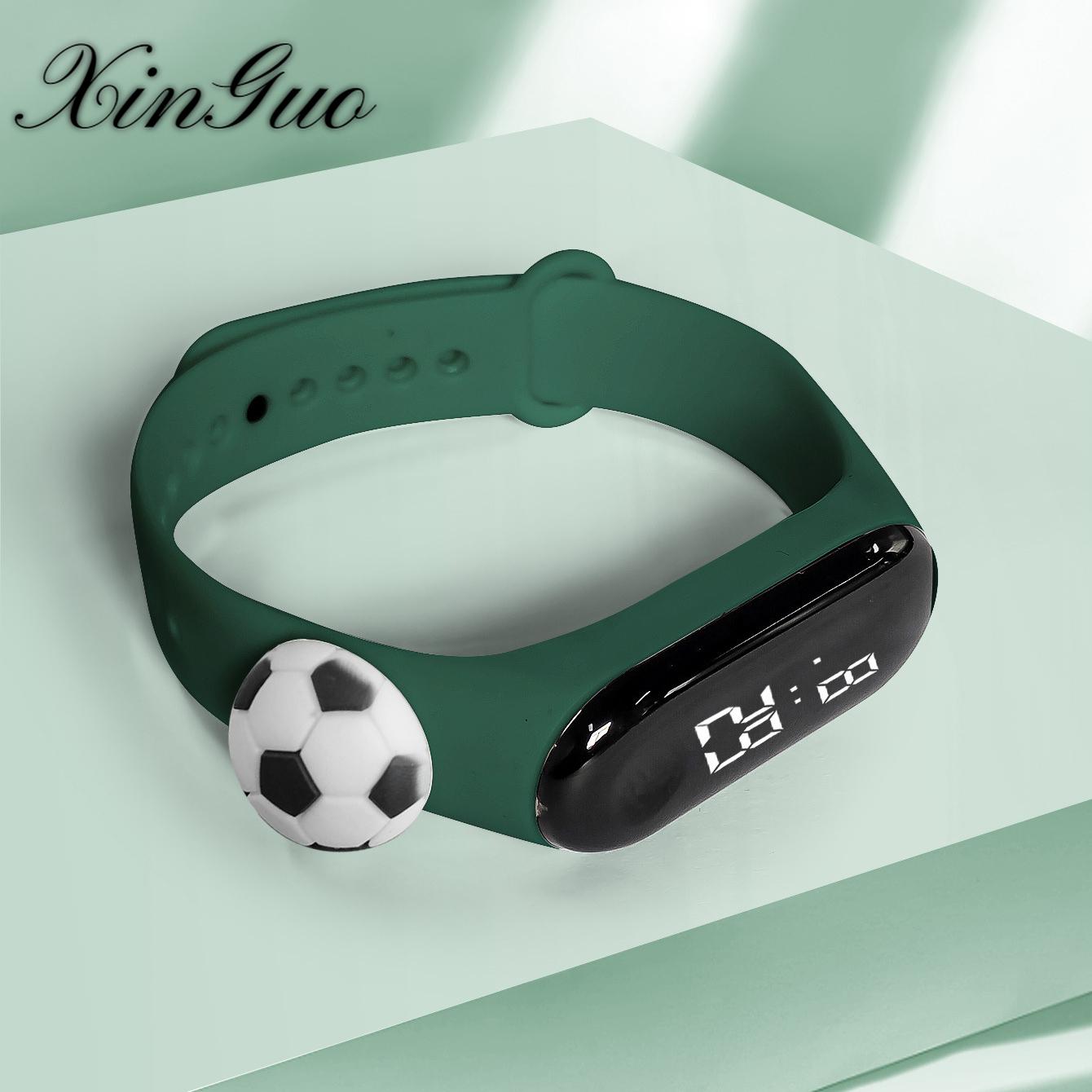 

Новые светодиодные электронные часы, водонепроницаемые цифровые сенсорные часы для пары, студенческие электронные часы, детские часы зелёный