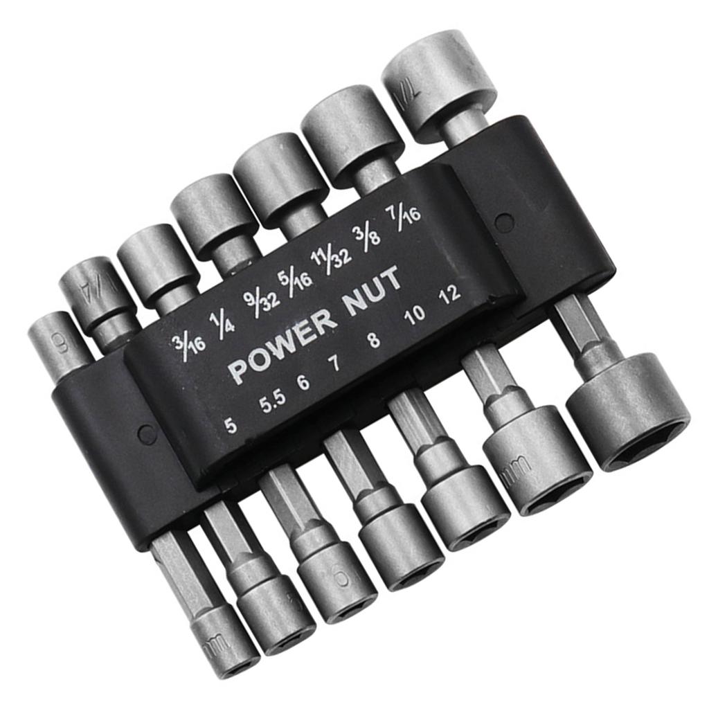 9/14Pcs Socket Nut Driver Set Hex Drill Bit Set Impact Driver Socket Adapter for Hand Drill Electric Screwdriver