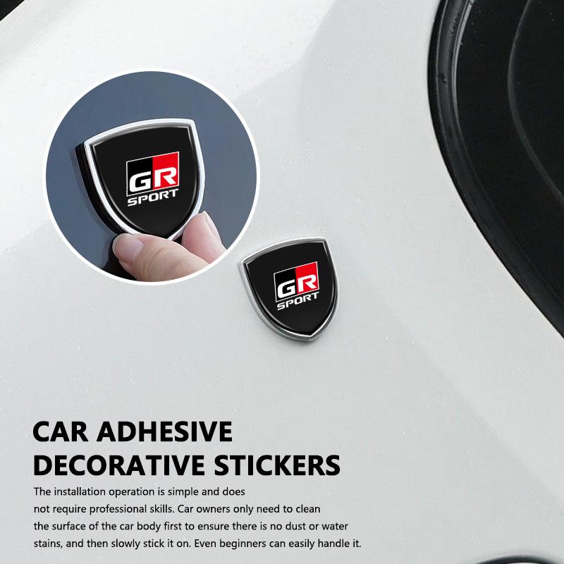 For S3 Car Style Body Trunk Decoration Sticker 3D Metal Emblem Sticker Camry Highlander C-HR Hilux Vios Rav4 Prius Yaris TRD JH3
