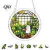 Halloween Puzzle Decoration Acrylic Decor, 2D Ghost Pumpkin Skeleton Hanging Sign, Faux Sign Stained Glass Spooky for Party Home Stress Relief