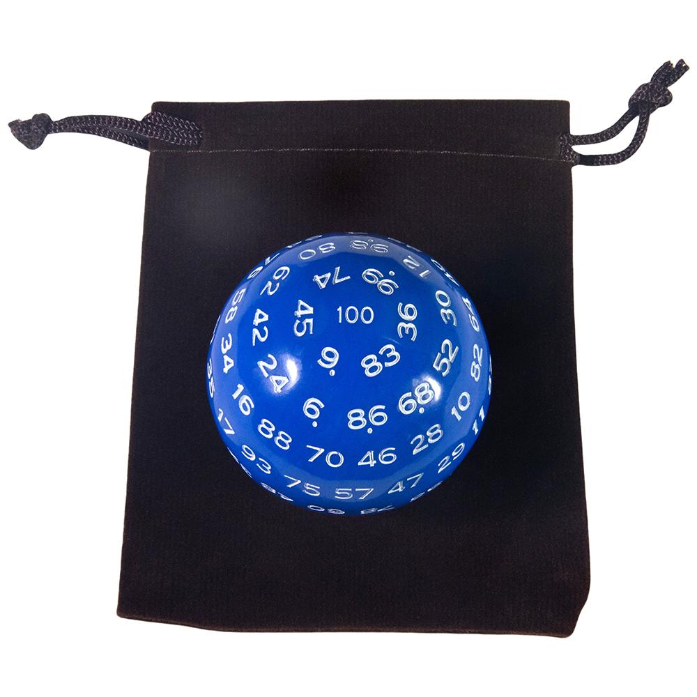 

100 гранных акриловых кубиков D100 с сумкой для настольной ролевой игры в баре и клубе, настольная игра, аксессуары для настольных игр blue