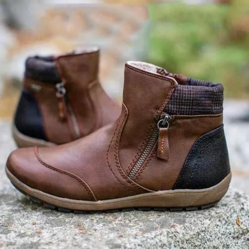 Fashion New Short Boots for Winter Fashion Retro Comfortable Flat Zipper Boots Simple Comfortable Casual Anti slip Large Women's Shoes
