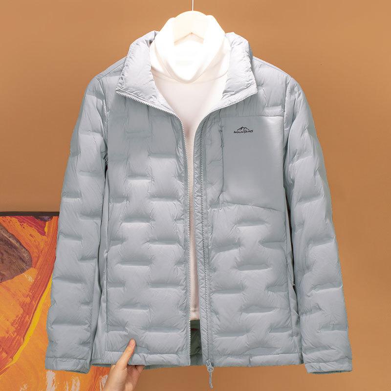 Light down jacket women's white duck down autumn and winter new mountain pressure glue stand-up collar light plus size jacket