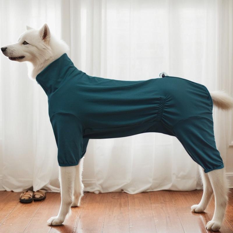 Elastic Dog Pajamas Pet Jumpsuit Four-legged Sleepwear Large Dogs Pet Loungewear High Collar Pet Warm Pajamas