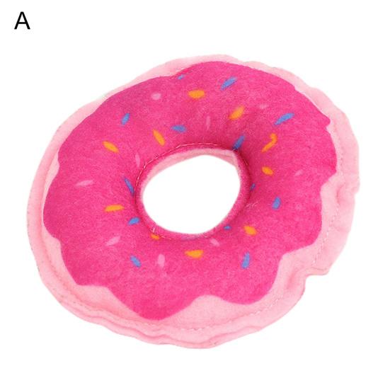 

Cat Catnip Toy Funny Interactive Plush Donut Watermelon Ice-lolly Pet Kitten Cat Chewing Toy for Indoor A