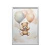Miś W Balonowej Podróży Miś W Balonowej Podróży, 50X70 Cm, Rama Aluminiowa Czarna, Papier Matowy 230 Gsm