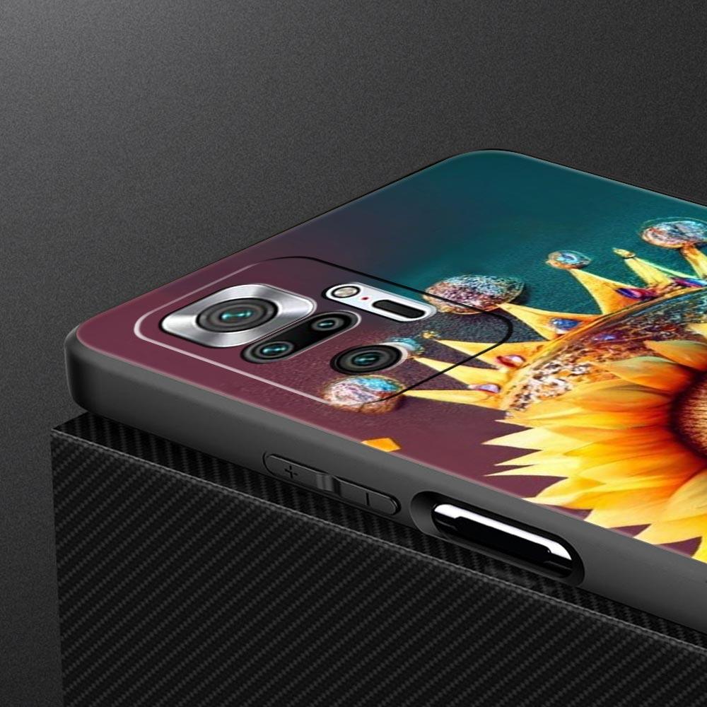 Sunflower Phone Case For Xiaomi Redmi Note 14 13 5G 10 11 12 Pro Plus 4G 14C 13C 12C 10C Black Cover