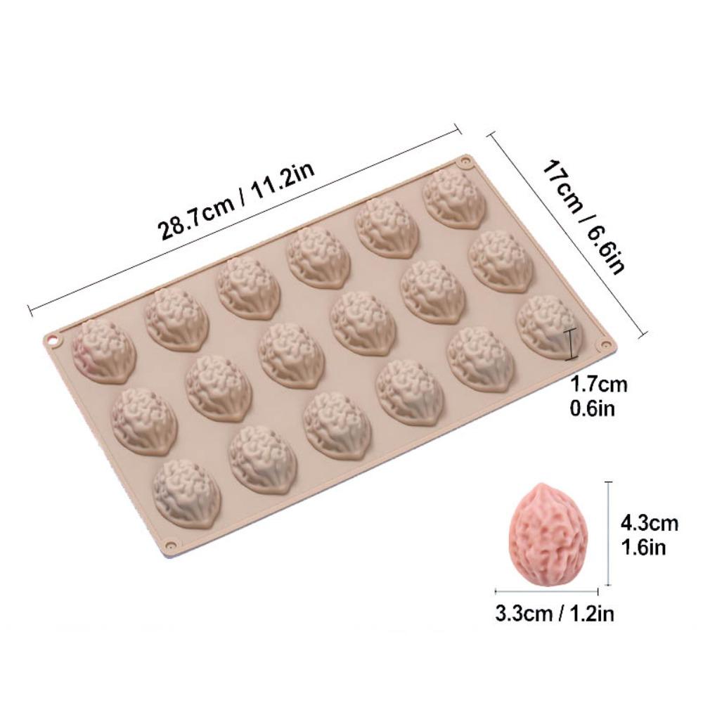18-Cavity Walnut Silicone Molds Food Grade Silicone Cookie Baking Molds Dessert Making