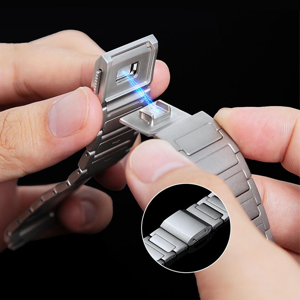 Magnetic Titanium Band for Apple Watch Ultra 2/1 49mm 10 46mm 9 8 7 45mm Luxury Men Correa Bracelet For Iwatch SE 6 5 44mm Strap