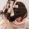 Knitted Bow Hair Claw Clip High Quality Handmade Weave Plush Hair Crabs Shark Clips Autumn Winter Hair Accessories
