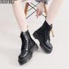 Thick-soled Locomotive Boots, Side Zipper British Women's Short Boots, Muffin Bottom