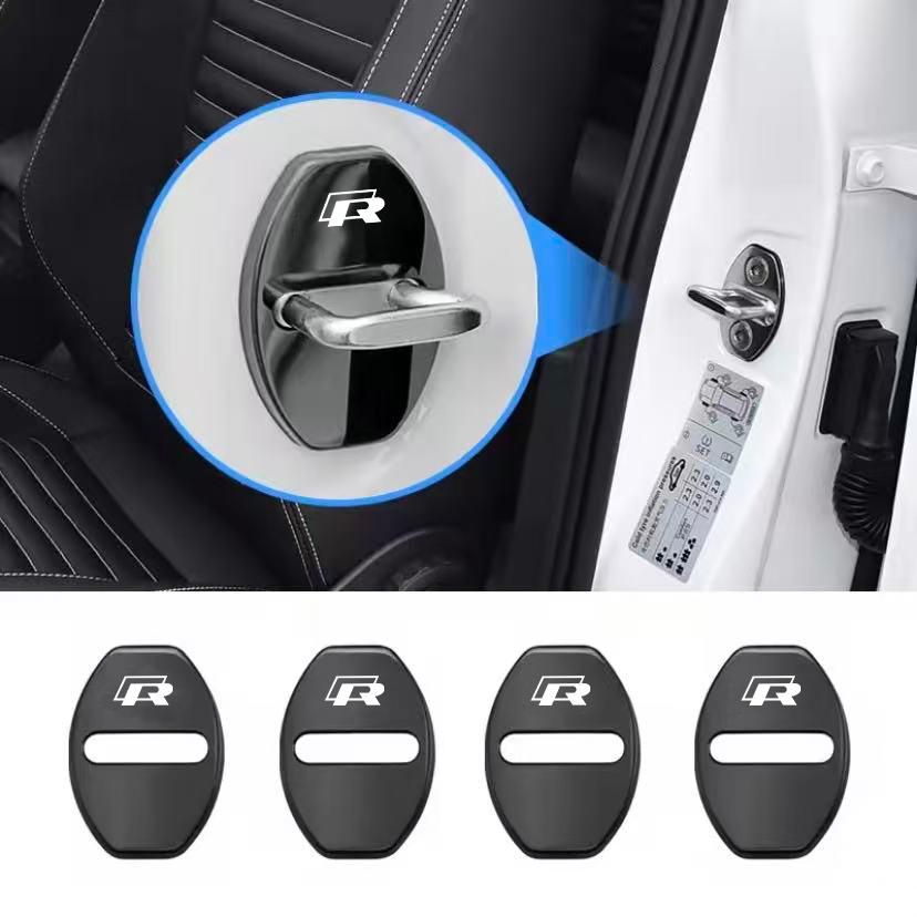 4Pcs Metal Car Door Lock Buckle Cover Protective Covers Hub Cap For VW GTI Polo Golf Passat B6 B7 B8 Tiguan Jetta T-ROC Taigo CC vhcp29