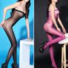 Crotchless Oil Shiny Tube Top Tights Sexy Underwear Bodysuit Smooth Fullbody Open Crotch Pantyhose  8D Bodystockings