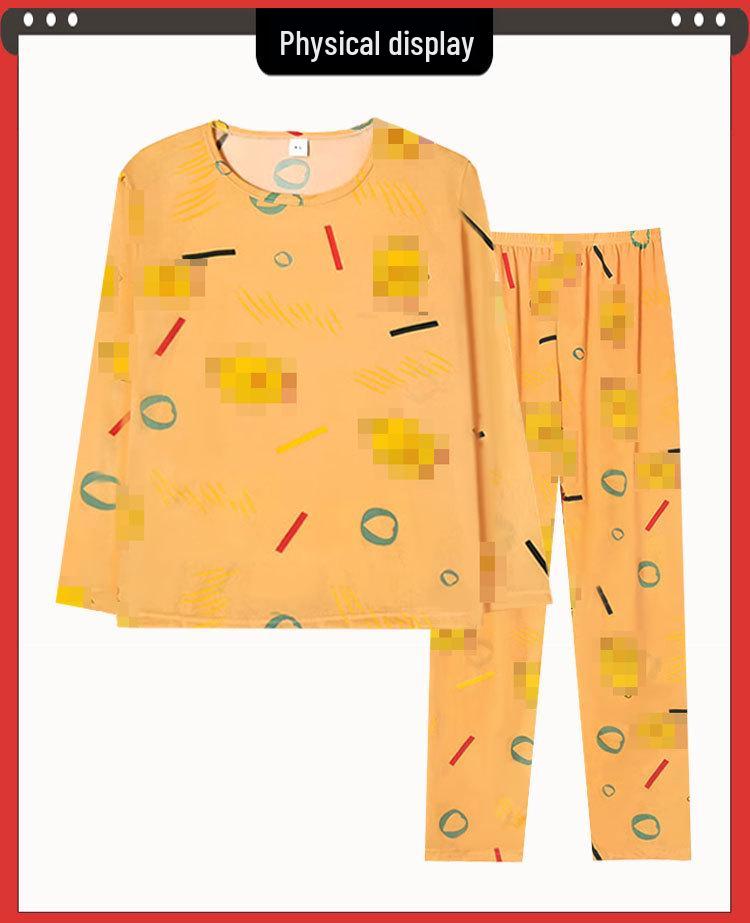 Damen Frühling & Herbst Niedliches Cartoon Pyjama Set: Langärmeliges, langhosenartiges zweiteiliges Homewear-Set mit Rundhalsausschnitt.