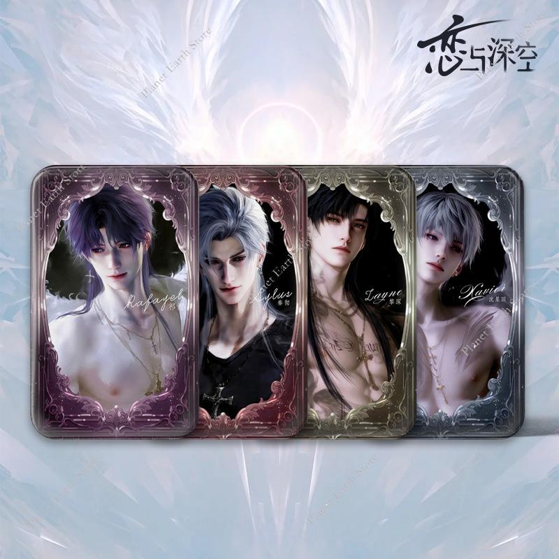 2025 1/4Pcs Love and Deepspace Sylus Rafayel Zayne Xavier Anime Square Badge Emblem Zinc Alloy Feather Brooch Cartoon Gifts