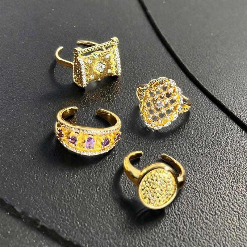 French Retro Barn Style Hollow Open Ring, High-End Sense Light Luxury Fashion Personality Niche Design Ring