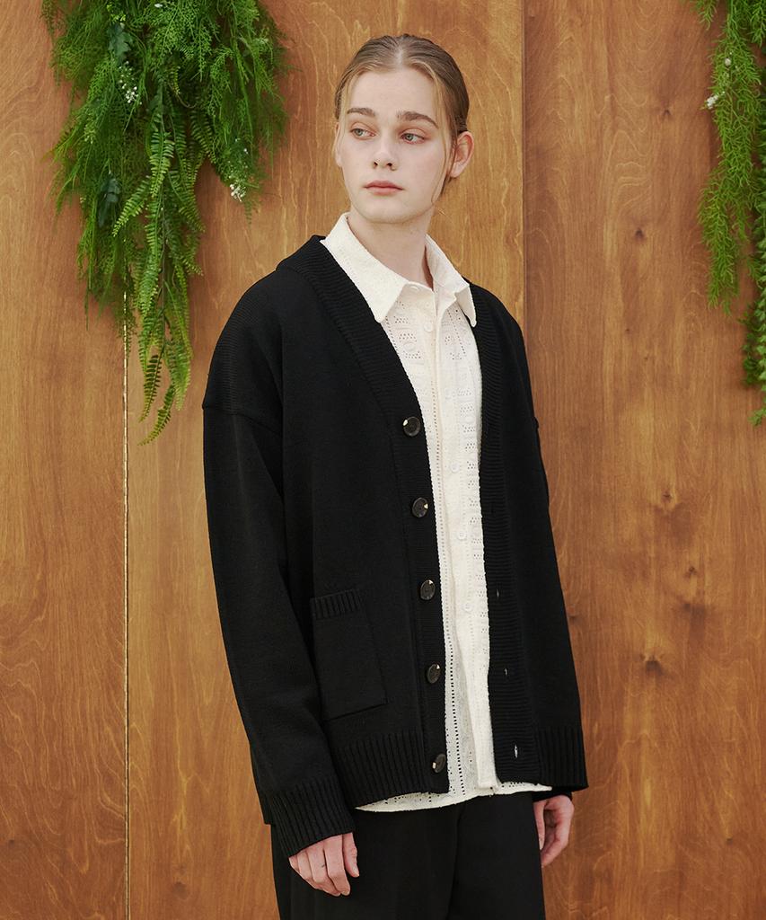 Blond9 Basic Knit Cardigan_Black
