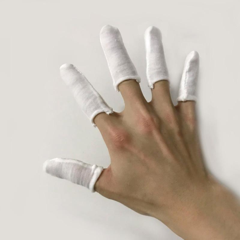 Pure Cotton Wear-Resistant Finger Protectors - Protective Transparent Finger Sleeves for Industrial Use and Cash Counting