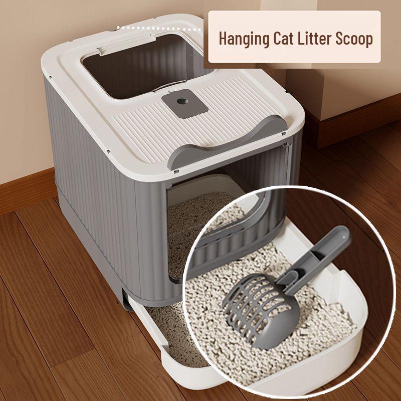 Super Large Anti-Leak Cat Litter Box with Sterilization, Top-Entry, Deodorizing, and Splash-Proof Features - Fully Enclosed.
