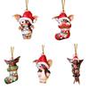 5× Christmas Tree Acrylic Pendant Santa Hat Hanging Figurine Ornament Xmas Decor