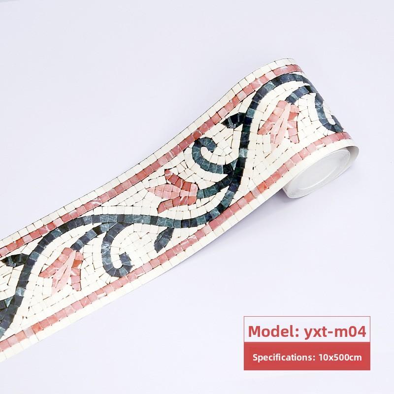 Bathroom Waist Line Sticker Self-adhesive Waterproof Living Room Bedroom Kitchen Skirting Line Tile Sticker Pvc Wallpaper Decorative Wall Sticker