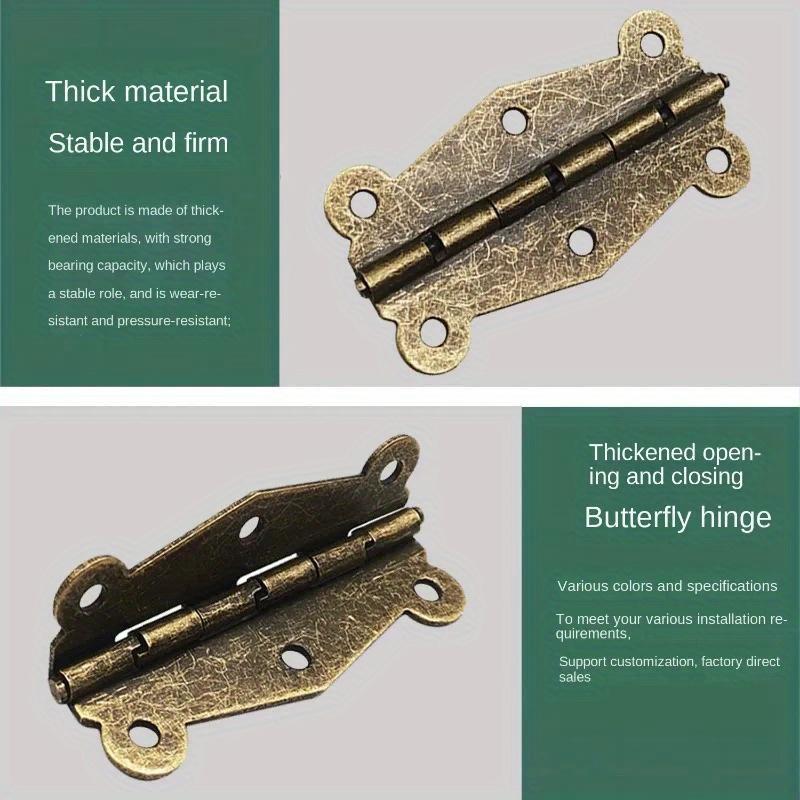 20 szt. Mini zawiasów do drzwi w stylu vintage w kolorze złotym, srebrnym i brązowym, zawiasy do dekoracji szafek, szuflad i szkatułek na biżuterię