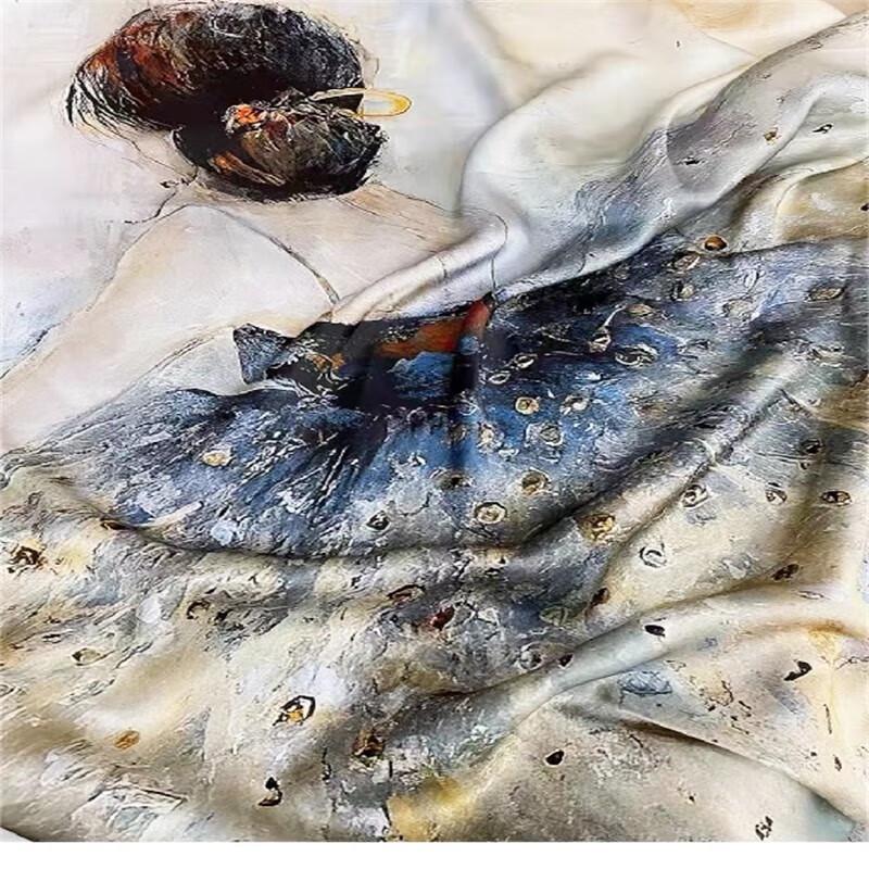 Yilian 100% Mulberry Silk Large Square Scarf