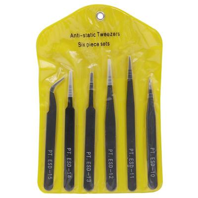 6 Pieces Per Set Anti-static Stainless Steel Tweezers Tool For Eyelash Extension Supplies Makeup Tools Wholesale
