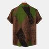 Men's Casual Hawaiian Loose Resort Print Short Sleeve Top Beach Button Up Shirt