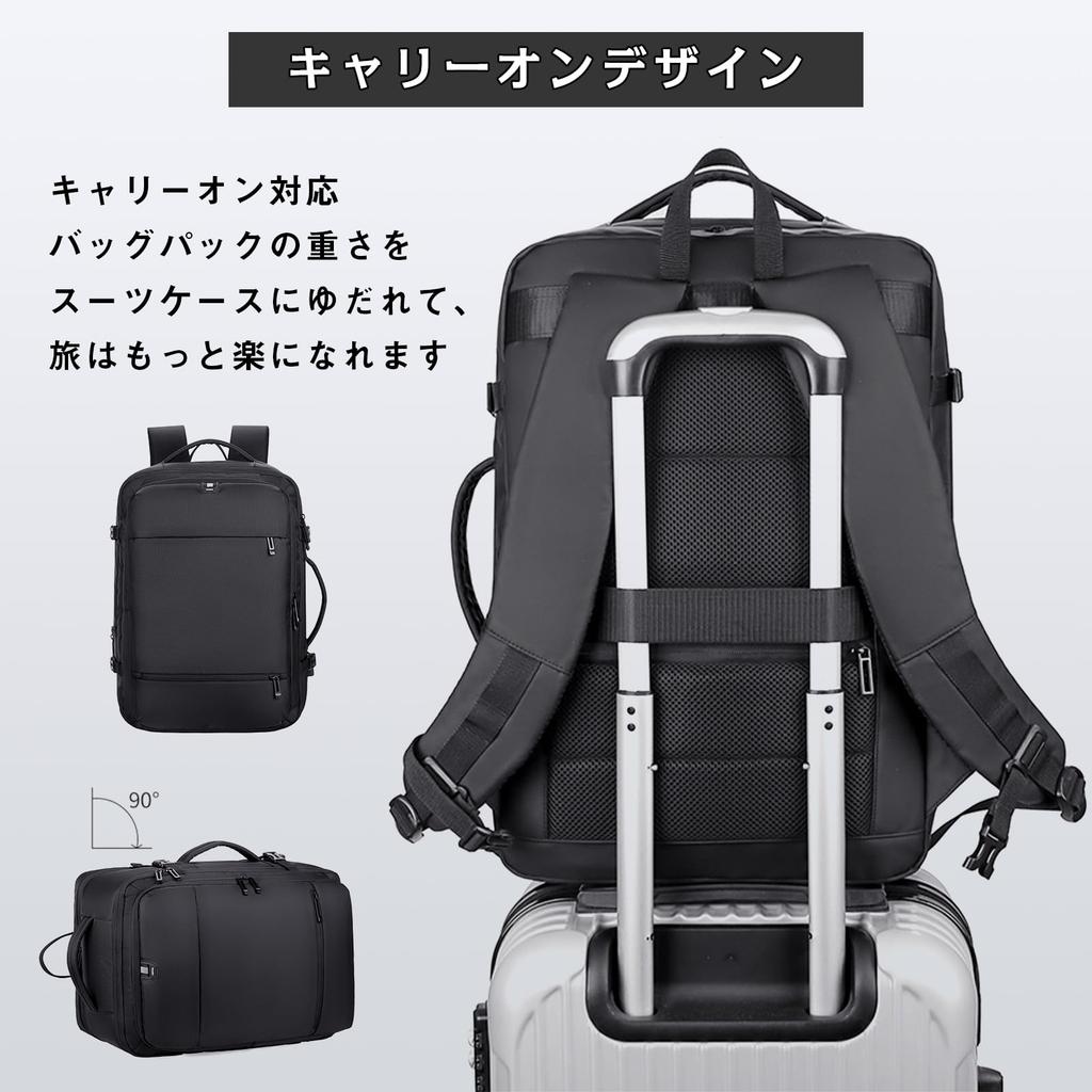 OFAMOUS Business Backpack, Expandable Gusset, Waterproof, Large Capacity, Men's, Expandable Functions, Fits 15.6-inch Laptops, Perfect for Commuting,